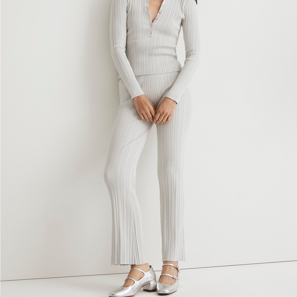 Madewell x Aimee Song • Shimmer High Waisted Flare Sweater Pants
